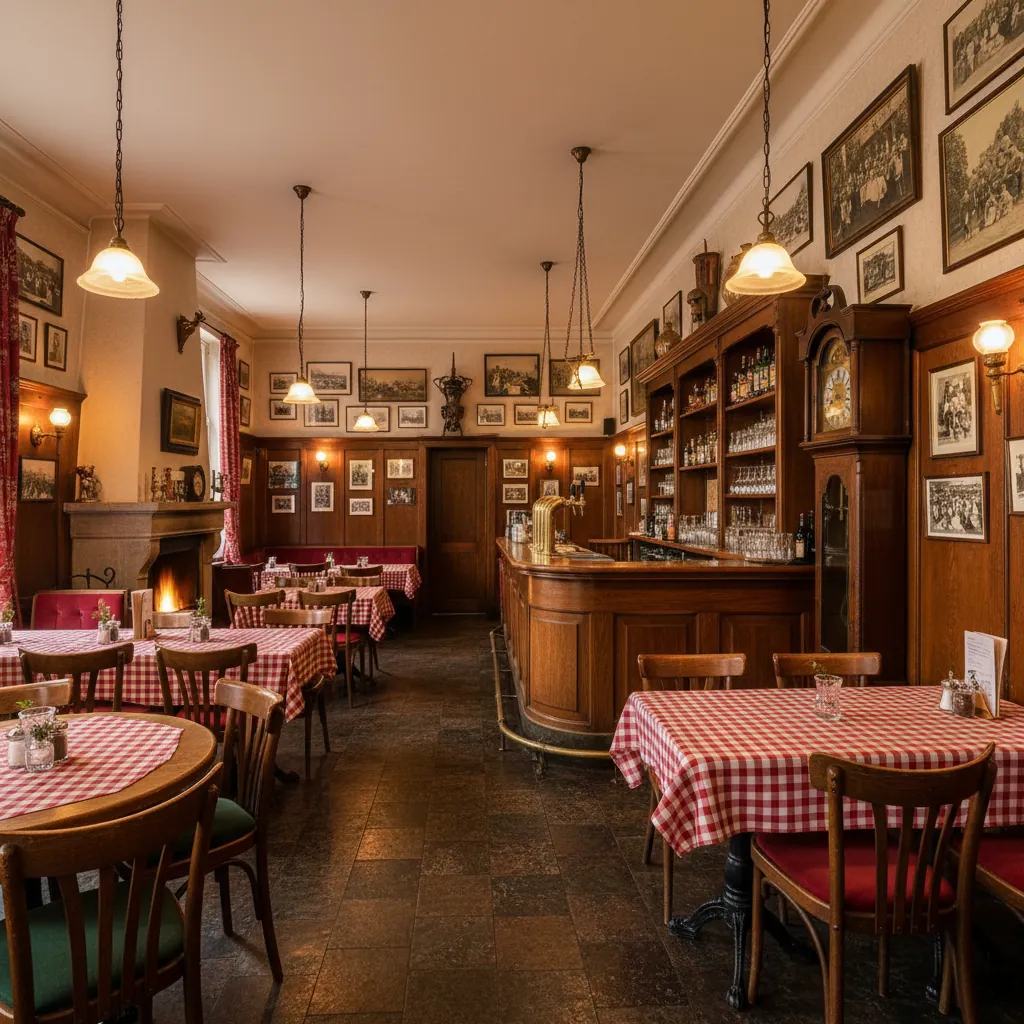 Het sfeervolle interieur van Brasserij De Berg met vintage bar